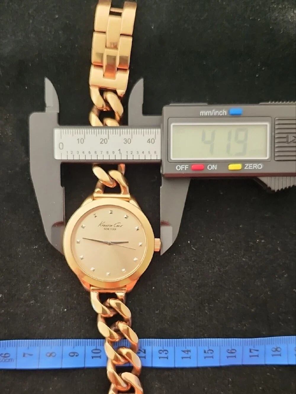 Kenneth Cole NY Rose Gold Cuban Chain Link Watch 10027347
